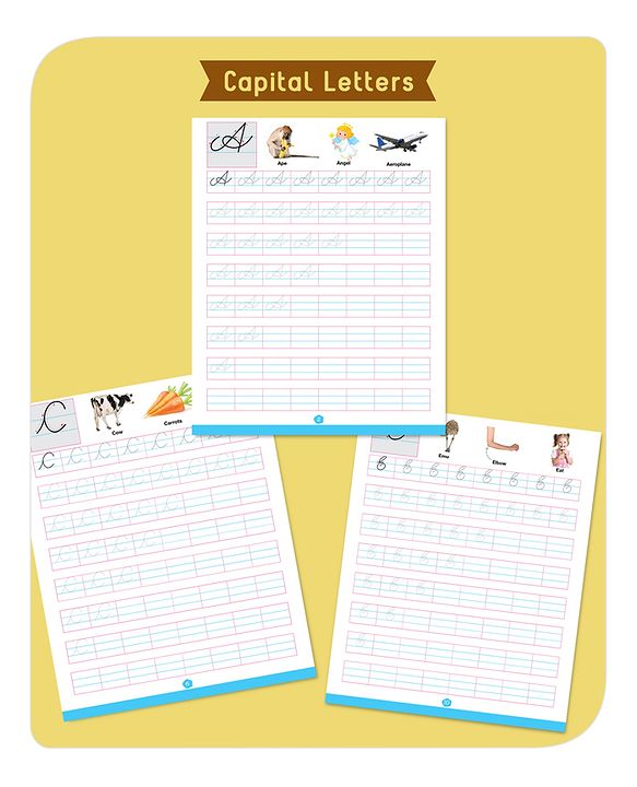 Babyhug Cursive Writing Activity Books (Capital & Small Letters) - Pack of 2
