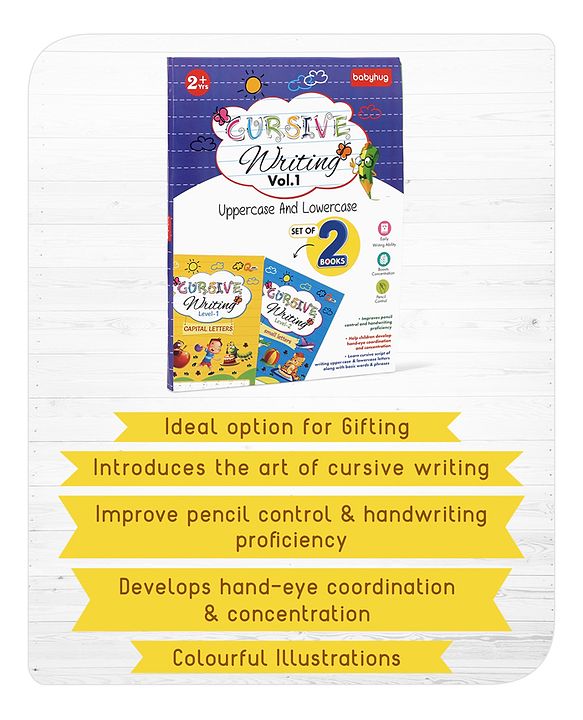 Babyhug Cursive Writing Activity Books (Capital & Small Letters) - Pack of 2