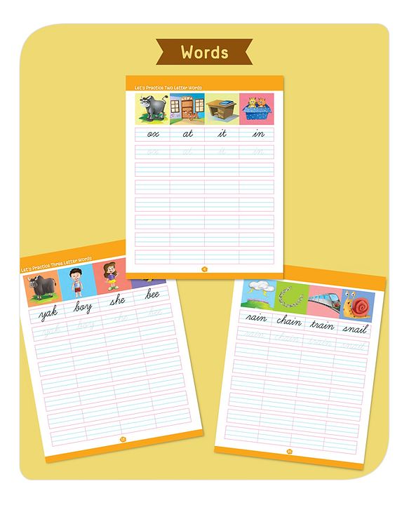 Babyhug Cursive Writing Activity Books (Words & Sentences) - Pack of 2