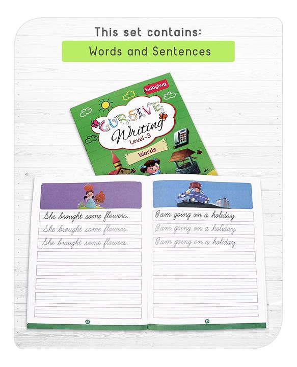 Babyhug Cursive Writing Activity Books (Words & Sentences) - Pack of 2