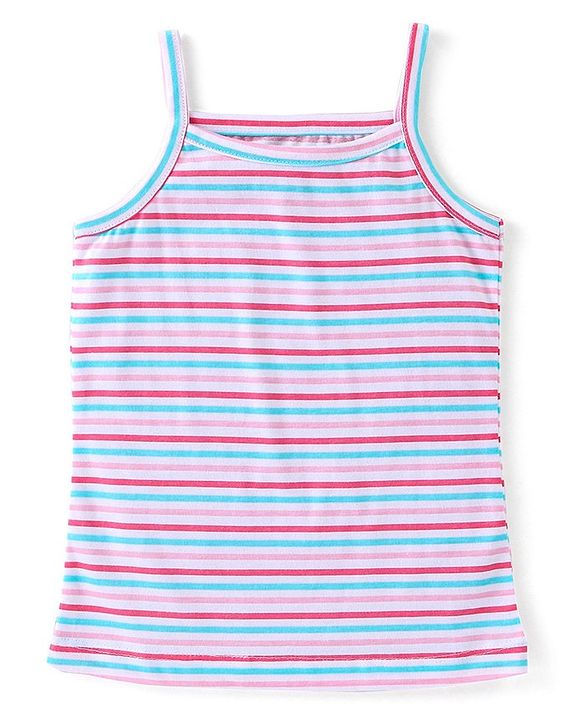 Babyhug Sleeveless Slips Striped & Floral Print Pack of 3 - Blue