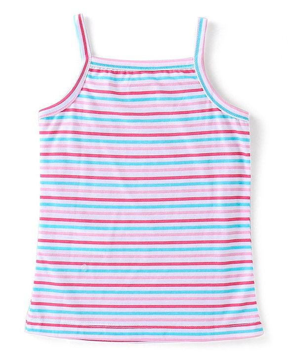 Babyhug Sleeveless Slips Striped & Floral Print Pack of 3 - Blue
