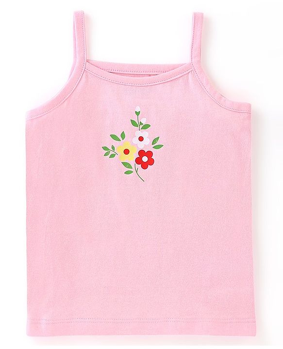 Babyhug 100% Cotton Singlet Floral Print Pack of 3 - Red
