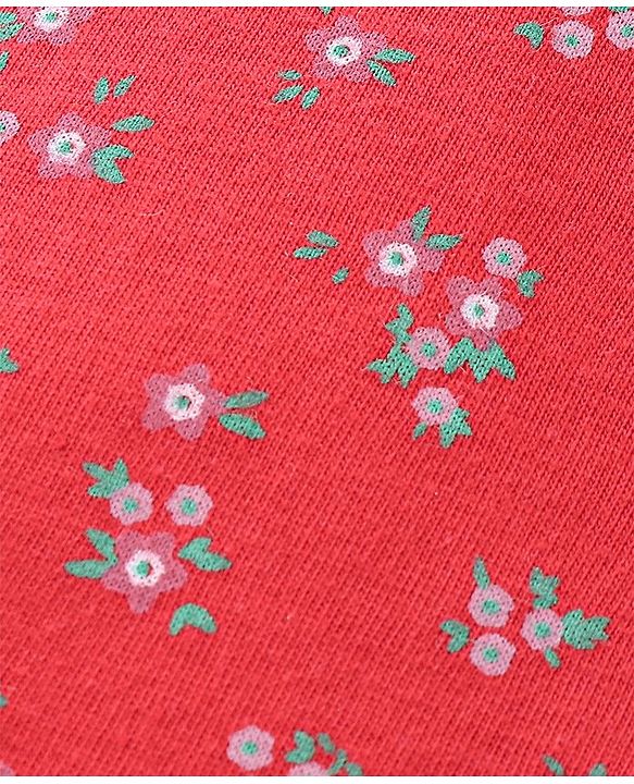 Babyhug 100% Cotton Singlet Floral Print Pack of 3 - Red