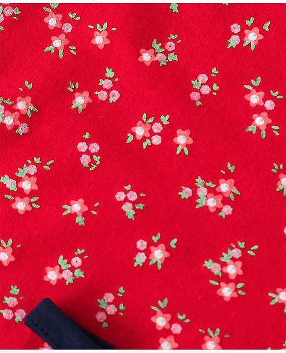 Babyhug 100% Cotton Singlet Floral Print Pack of 3 - Red