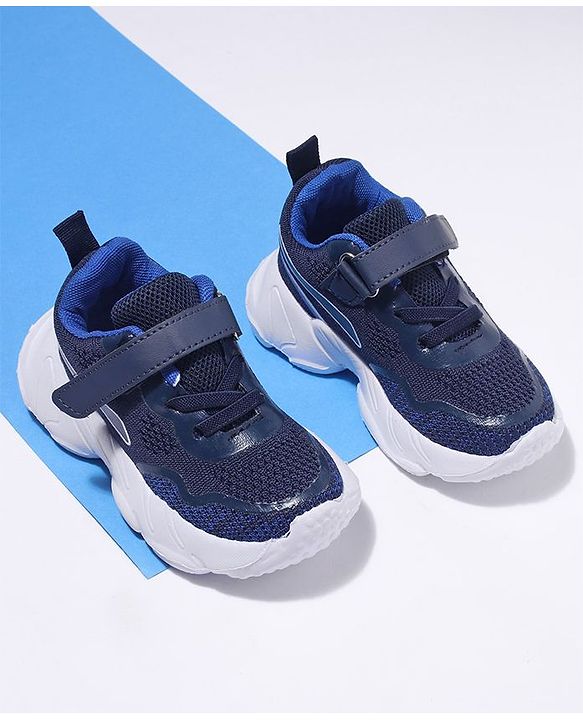 Cute Walk by Babyhug Sneakers With Velcro Closure Solid - Dark Blue