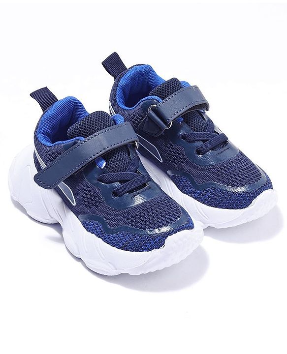 Cute Walk by Babyhug Sneakers With Velcro Closure Solid - Dark Blue