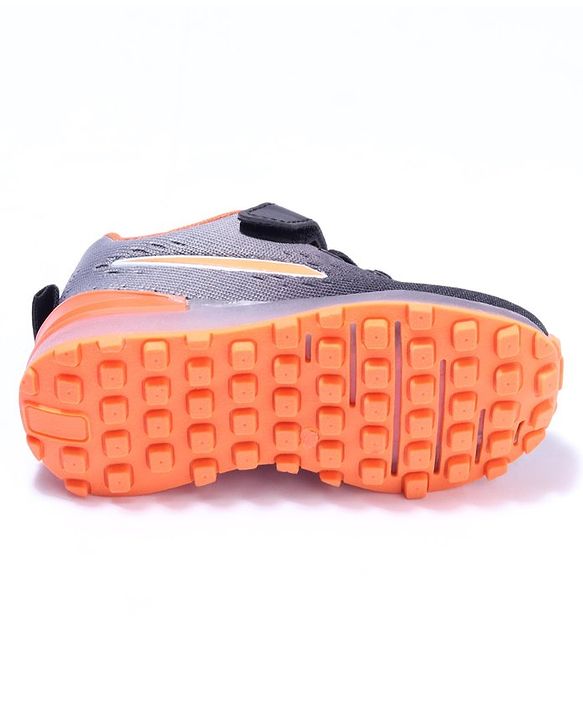 Cute Walk by Babyhug Velcro Closure Sneakers- Black Orange
