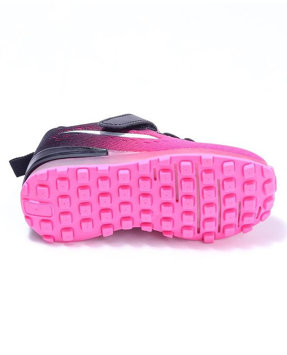 Cute Walk by Babyhug Velcro Closure Sneakers- Black Orange