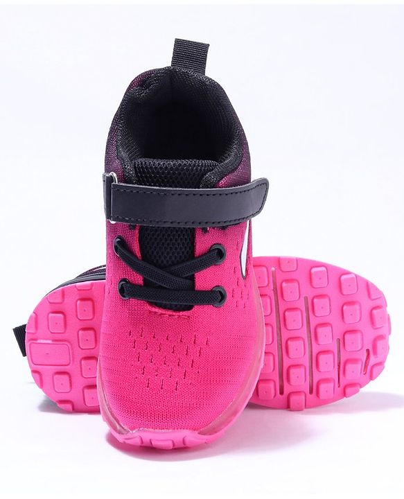 Cute Walk by Babyhug Velcro Closure Sneakers- Black Orange