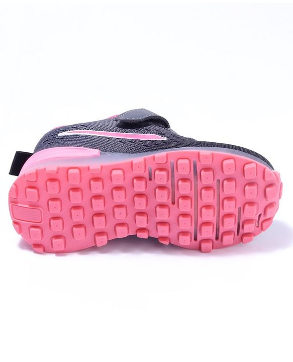 Cute Walk by Babyhug Velcro Closure Sneakers- Black Orange