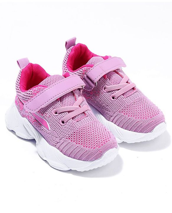 Cute Walk by Babyhug Velcro Closure Sport Shoes Solid- Rose Pink