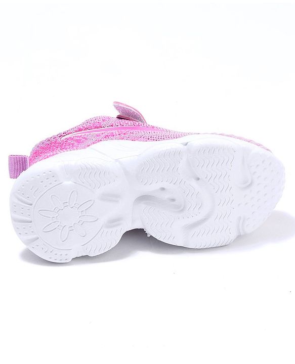 Cute Walk by Babyhug Velcro Closure Sport Shoes Solid- Rose Pink