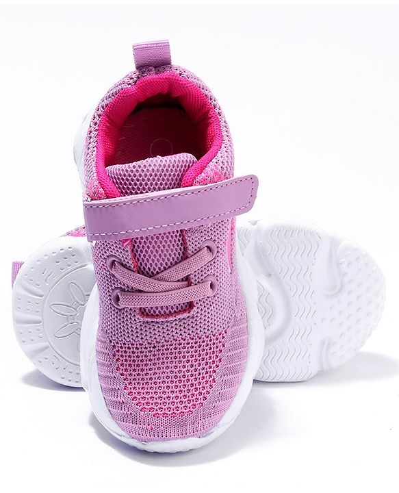Cute Walk by Babyhug Velcro Closure Sport Shoes Solid- Rose Pink