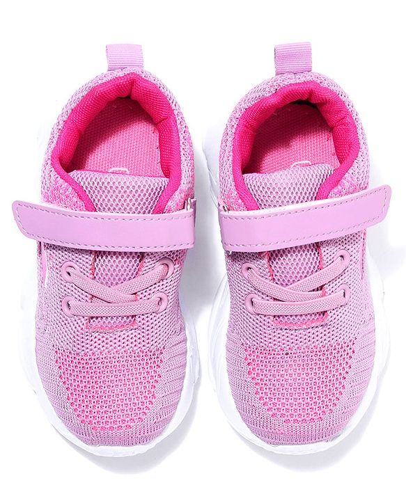 Cute Walk by Babyhug Velcro Closure Sport Shoes Solid- Rose Pink