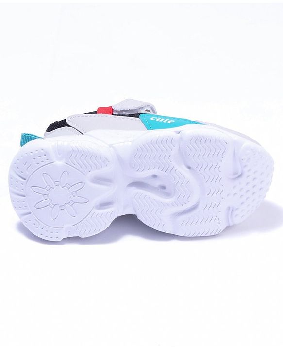 Cute Walk by Babyhug Sneaker Shoes With Velcro Closure - Black Light Grey