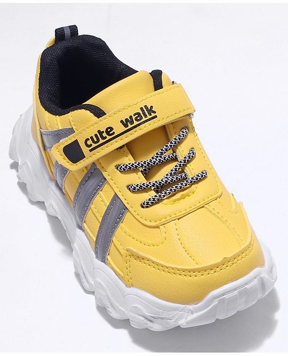 Cute Walk by Babyhug Shoes With Velcro Closure - Yellow