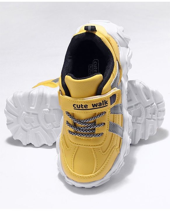 Cute Walk by Babyhug Shoes With Velcro Closure - Yellow
