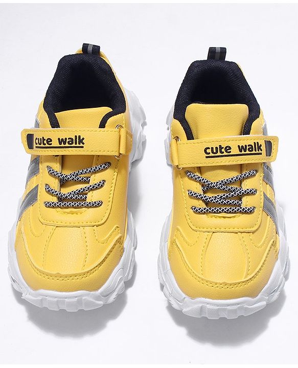 Cute Walk by Babyhug Shoes With Velcro Closure - Yellow