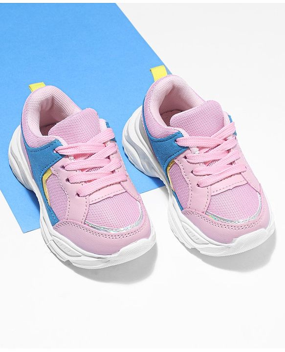 Cute Walk by Babyhug Sport Shoes With Tie Up Laces - Pink