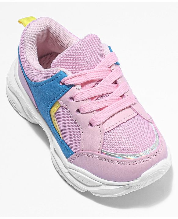 Cute Walk by Babyhug Sport Shoes With Tie Up Laces - Pink