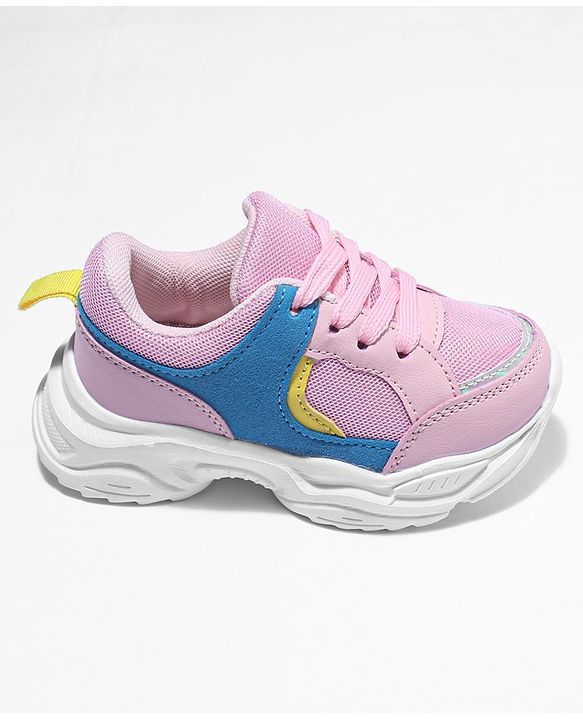 Cute Walk by Babyhug Sport Shoes With Tie Up Laces - Pink