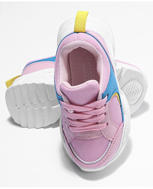 Cute Walk by Babyhug Sport Shoes With Tie Up Laces - Pink