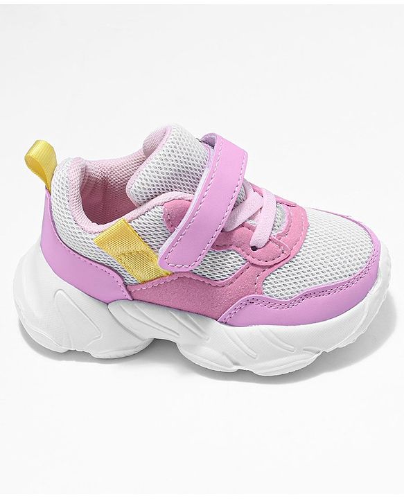 Cute Walk by Babyhug Velcro Closure Sneakers- Pink White