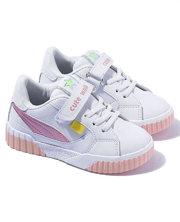 Cute Walk by Babyhug Sport Shoes With Velcro Closure - White