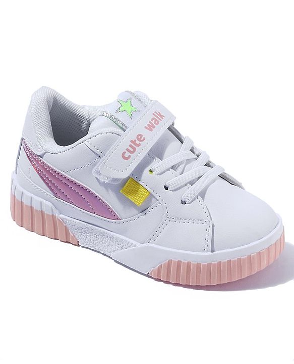 Cute Walk by Babyhug Sport Shoes With Velcro Closure - White