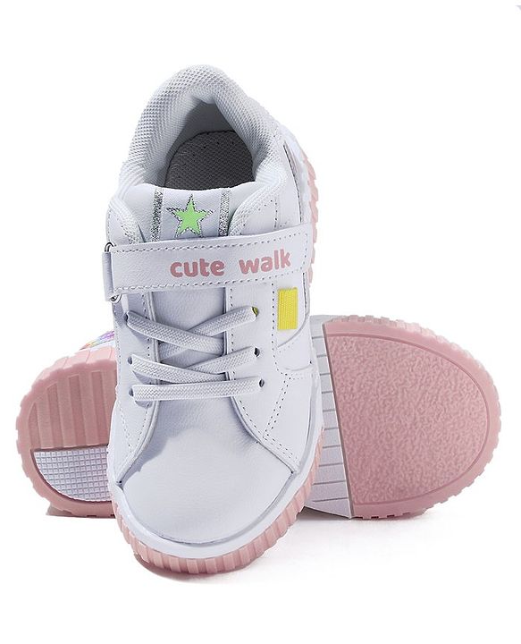 Cute Walk by Babyhug Sport Shoes With Velcro Closure - White