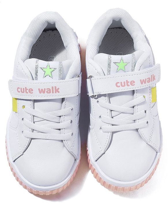 Cute Walk by Babyhug Sport Shoes With Velcro Closure - White