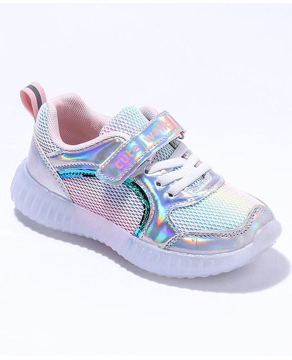 Cute Walk by Babyhug Sport Shoes With Velcro Closure - Silver