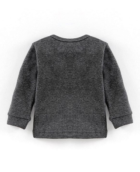 Babyhug Full Sleeves Thermal Vest Solid - Dark Grey