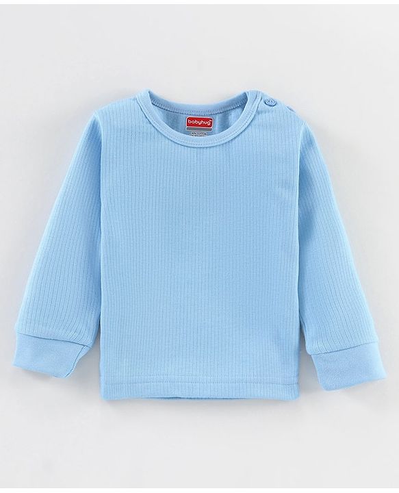 Babyhug Full Sleeves Thermal Vest Solid - Blue