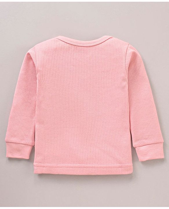 Babyhug Full Sleeves Solid Color Thermal Vest - Pink
