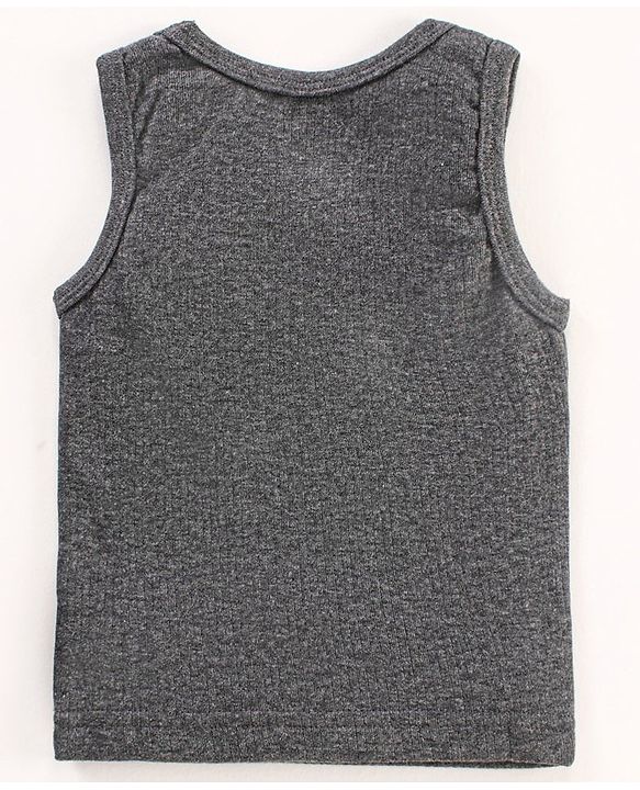 Babyhug Sleeveless Solid Color Thermal Vest - Dark Grey