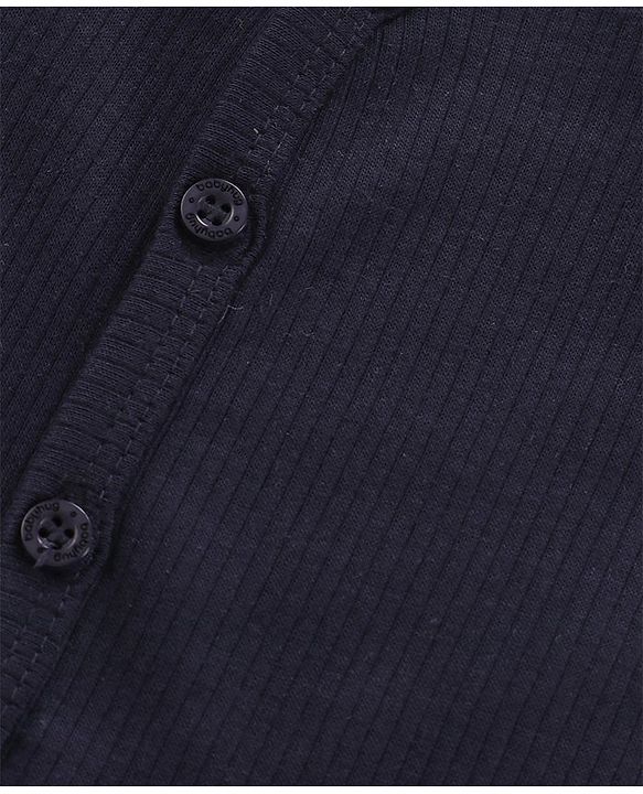 Babyhug Full Sleeves Thermal Vest & Bottom Set Solid - Navy