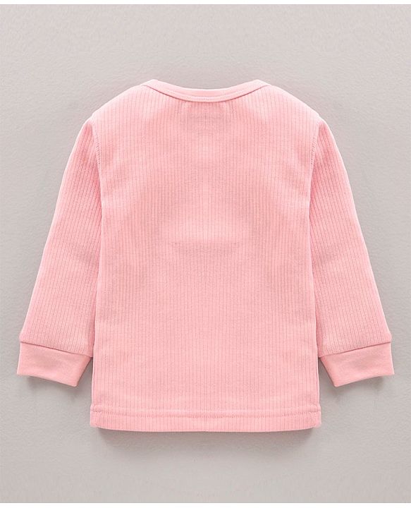 Babyhug Cotton Blend Full Sleeves Thermal Vest Solid Pack of 2 - Pink