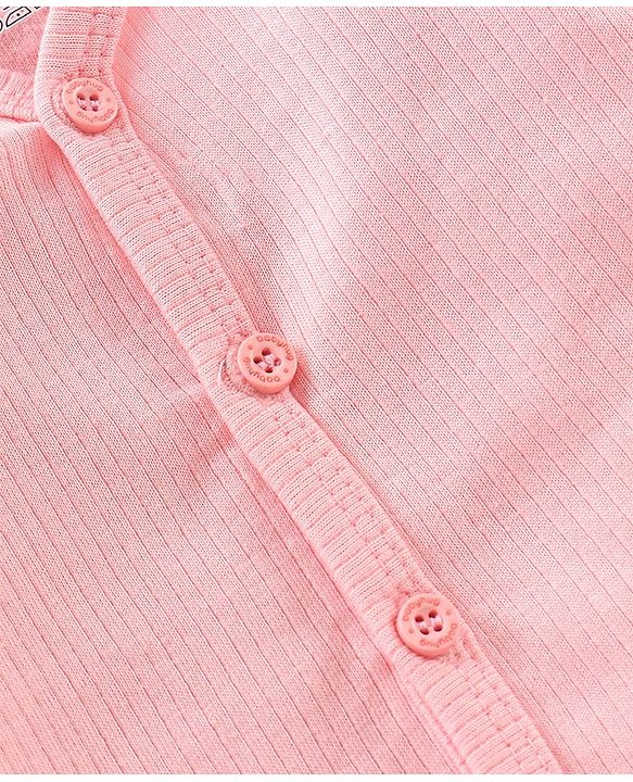 Babyhug Cotton Blend Full Sleeves Thermal Vest Solid Pack of 2 - Pink