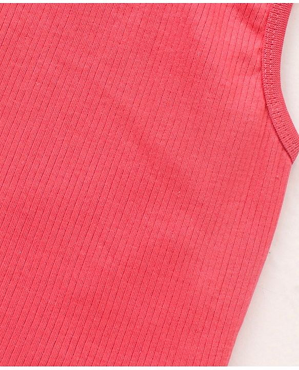 Babyhug Sleeveless Thermal Vest Solid Colour- Coral