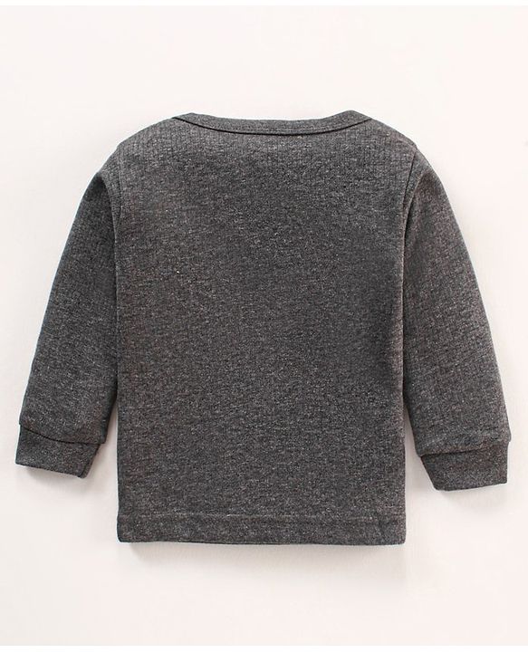 Babyhug Full Sleeves Front Open and Pullover Solid Color Thermal Vests Pack Of 2 - Dark Grey