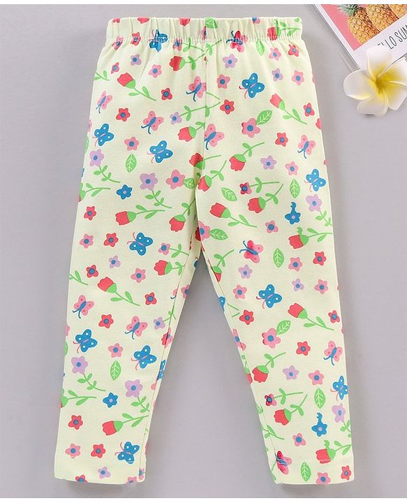 Babyhug Full Length Leggings Multiprint - Light Green