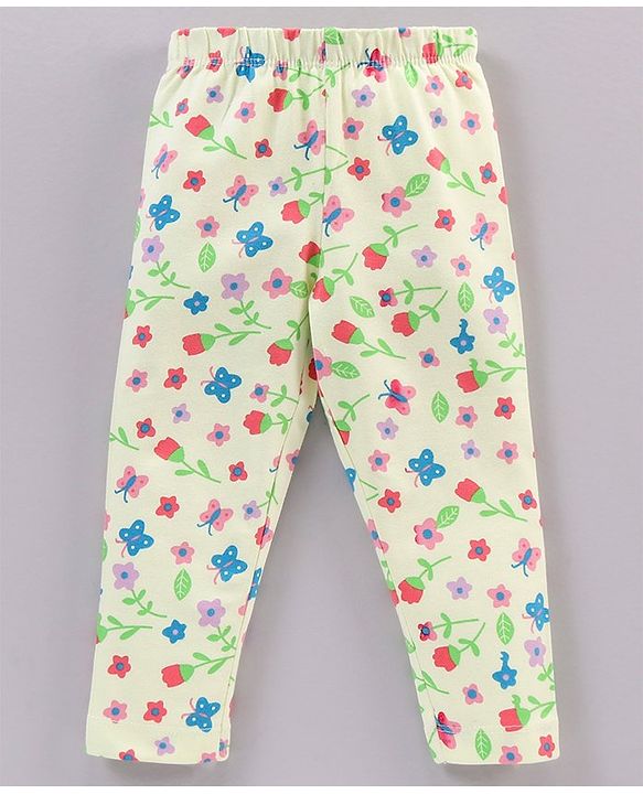 Babyhug Full Length Leggings Multiprint - Light Green