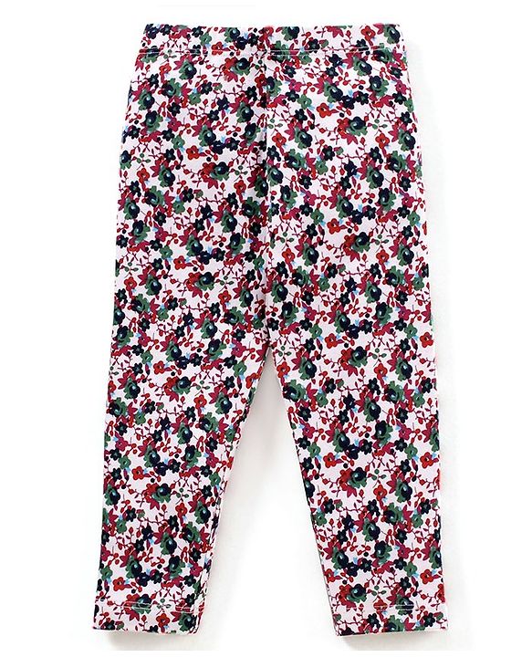 Babyhug Cotton Elastane Full Length Leggings Multiprint Pack of 3 - Multicolor