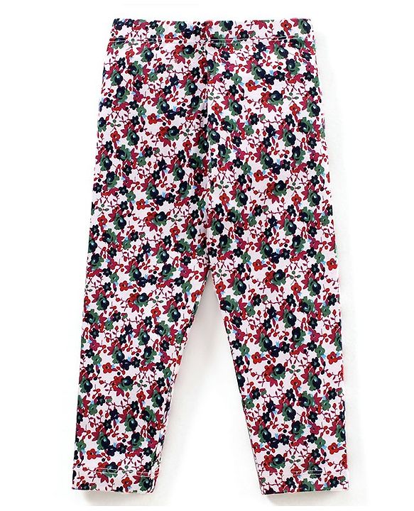 Babyhug Cotton Elastane Full Length Leggings Multiprint Pack of 3 - Multicolor