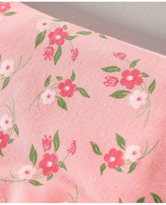 Babyhug Full Length Knit Stretchable Leggings Floral Print- Pink