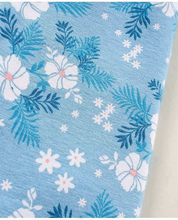 Babyhug Cotton Elastane Full Length Leggings Floral Print - Blue