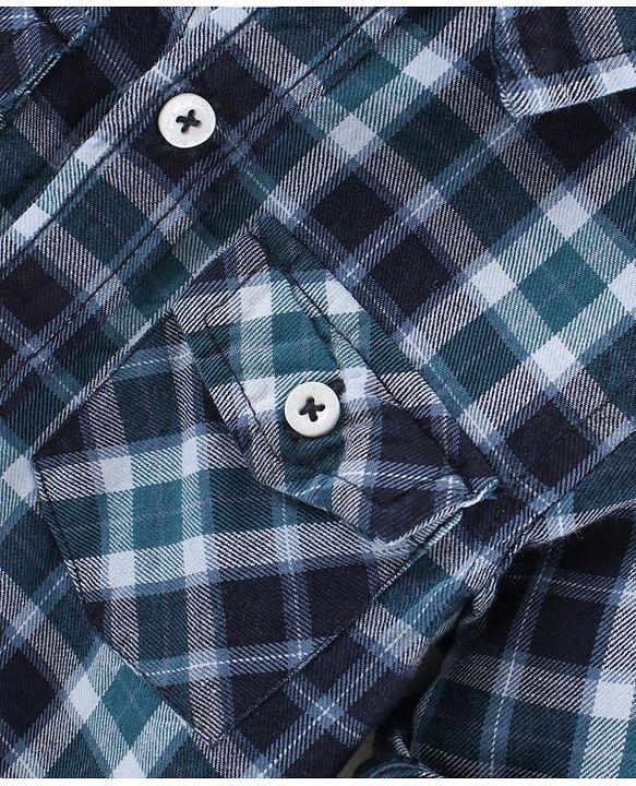 Babyhug Cotton Woven Full Sleeves Checks Shirt - Navy