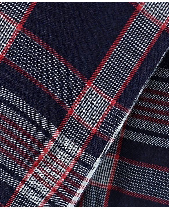 Babyhug Cotton Woven Full Sleeves Check Print Shirt - Navy